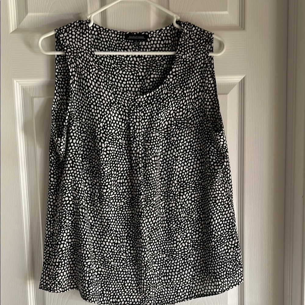 Black and White Sleeveless Top